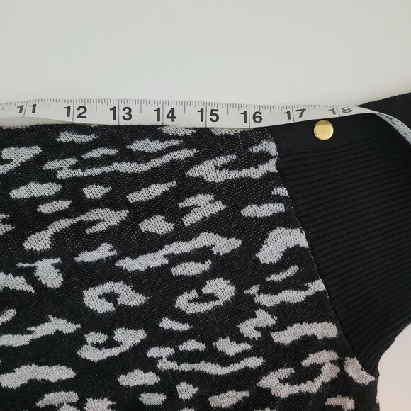 Kim rogers Womens Black gray leopard print Turtleneck Sweater curvy size 2X - Picture 6 of 9
